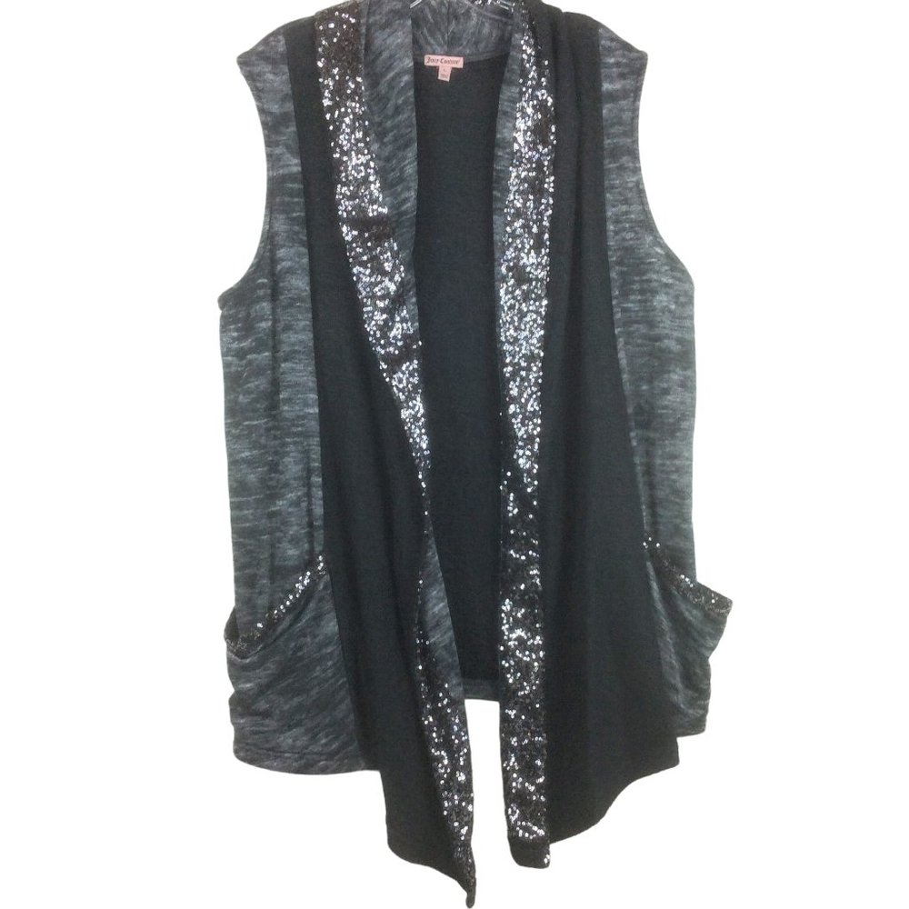Juicy Couture Women's Space-Dye Sequin Flyaway Vest Size L